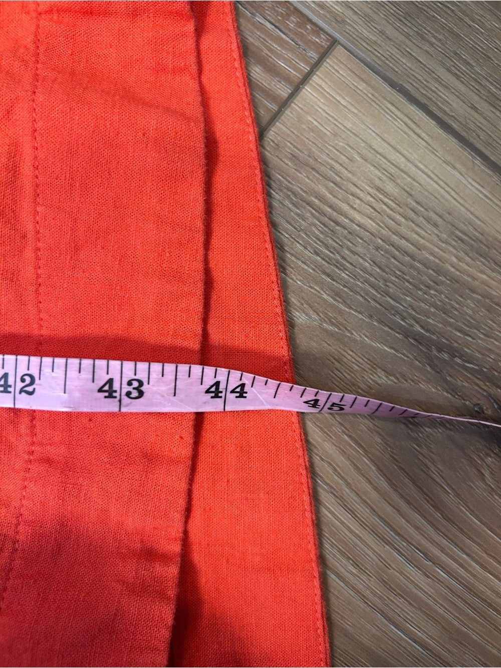 Brave + True red orange linen blend shirt dress size XS oversized coastal beach - Picture 7 of 7
